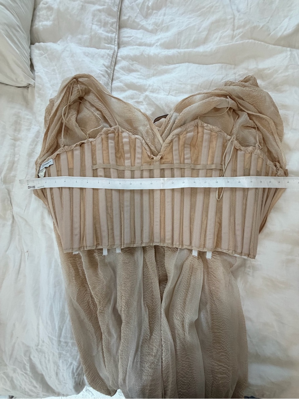 Carolina Herrera Cream Maxi Dress with corset size 0 - Picture 13 of 16